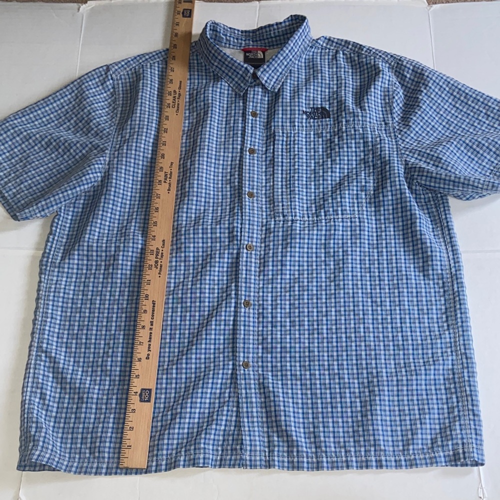 The North Face Blue Checkered Men's Shirt XL
